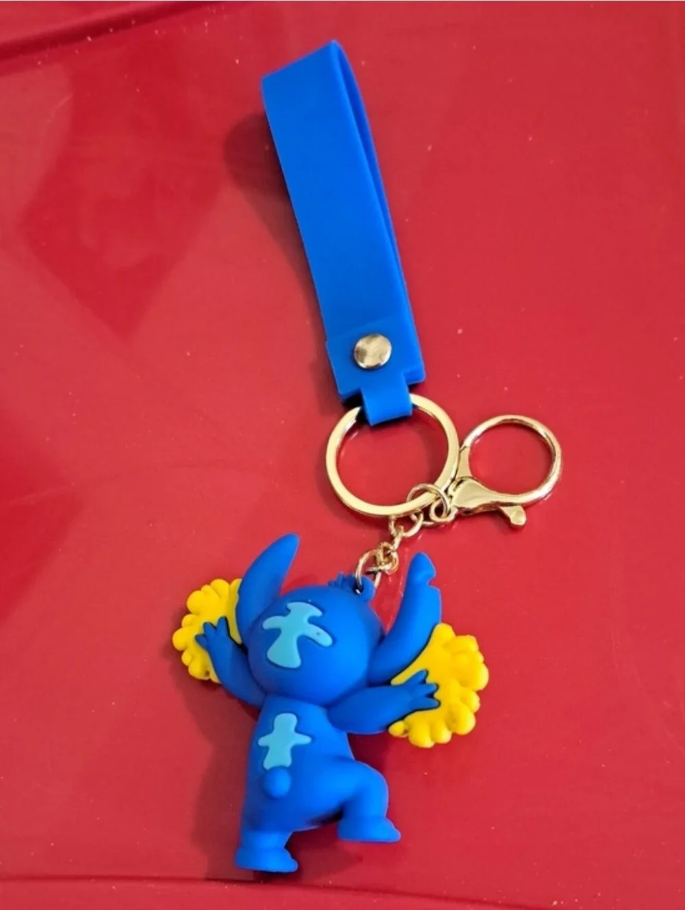 Stitch Cheerleader Silicone Bag charm Keychain Large NEW